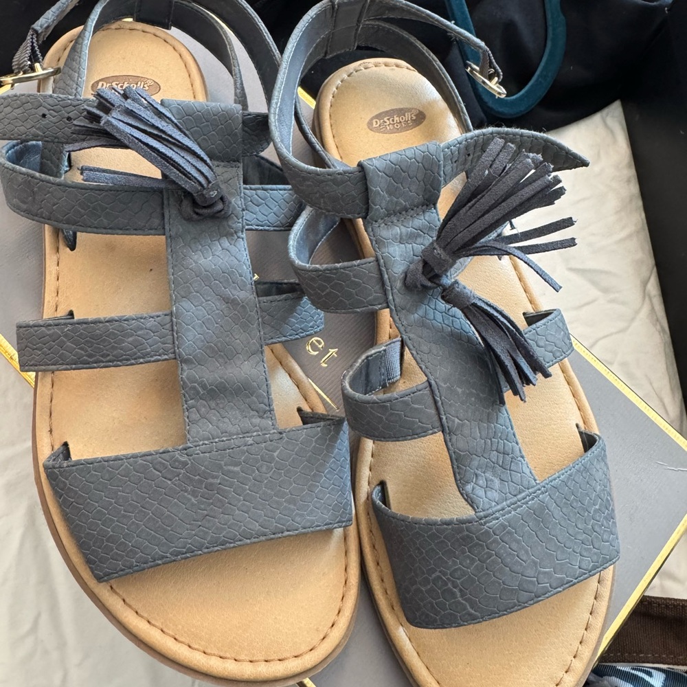 Dr. Scholl's Textured Gray Women's Sandals